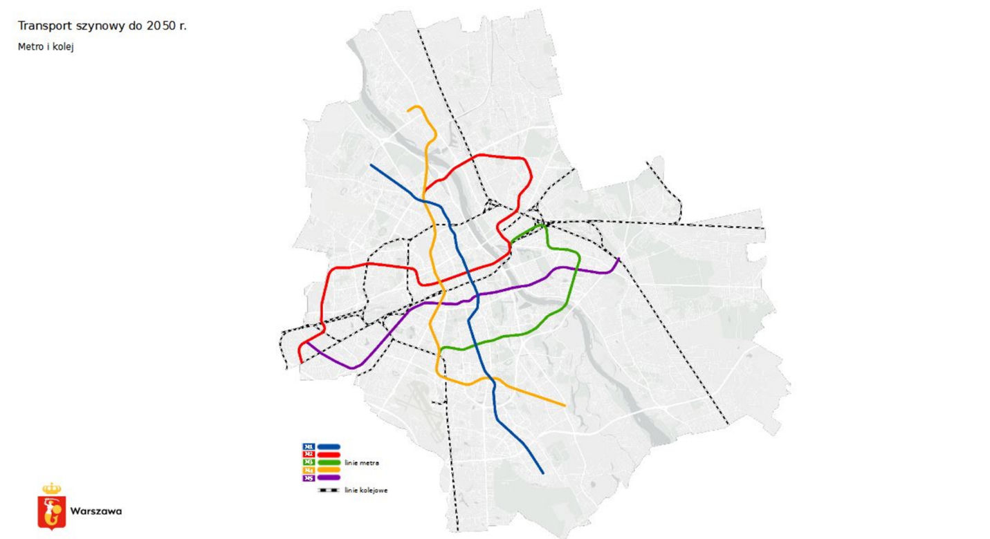Pięć stacji metra do 2050 roku. Wielki masterplan dla Warszawy