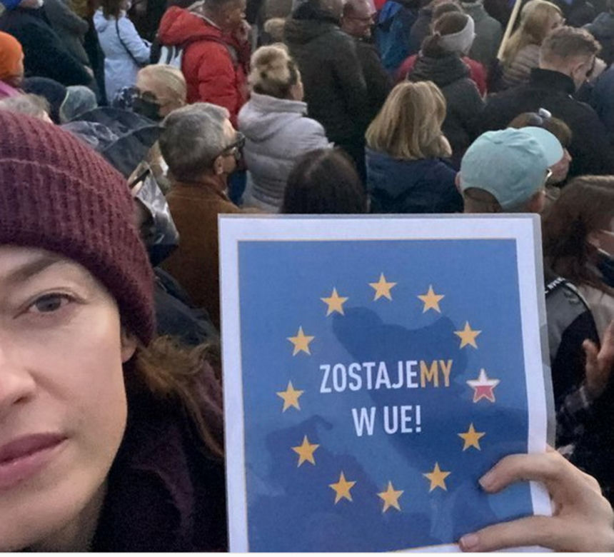 Celebryci na manifestacji w Warszawie