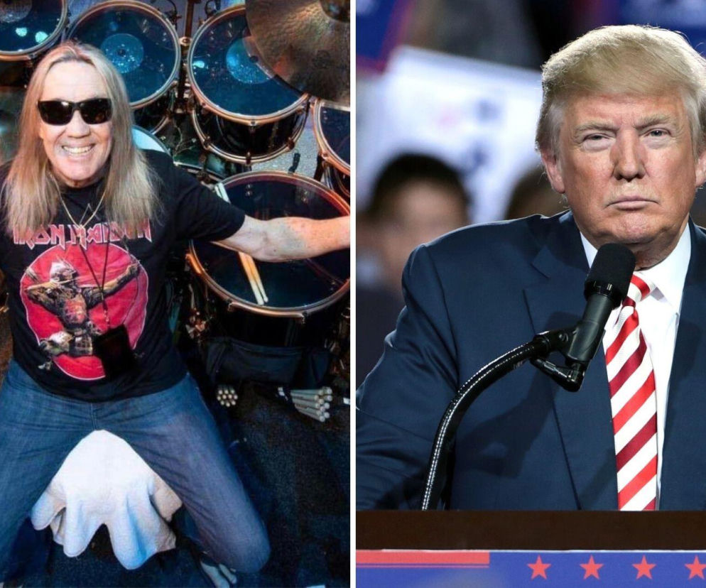 Nicko McBrain przy perkusji oraz Donald Trump za mównicą. O ich relacji przeczytasz na EskaRock.