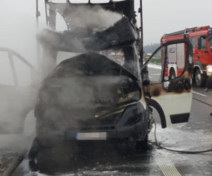 Pożar samochodu na obwodnicy Szczecinka