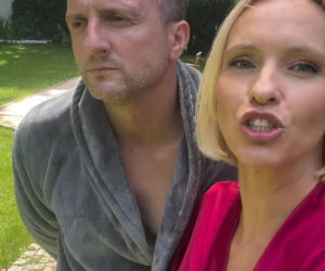 M jak miłość nowy sezon. Dorota (Iwona Rejzner), Bartek (Arkadiusz Smoleński) na planie