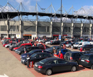 Kibice Widzewa przed derbami