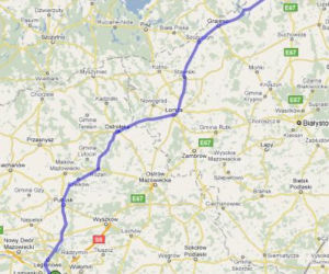 Trasa 61 Warszawa-Augustów - mapka
