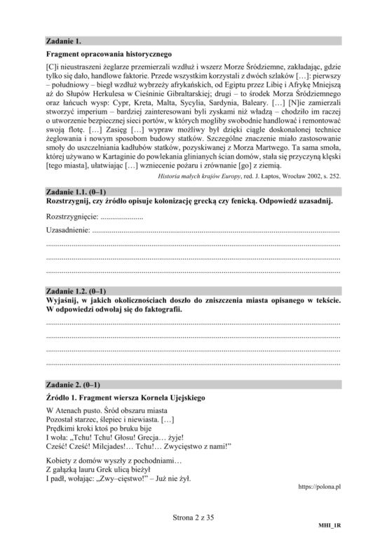 Matura 2020 ARKUSZE CKE: Historia