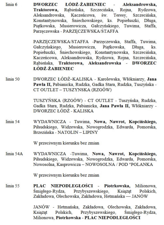 2. Zmiany w komunikacji miejskiej na czas Maratonu DOZ - 17 kwietnia
