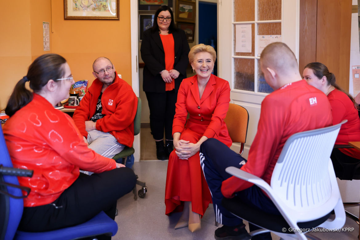 Agata Duda na zabawie walentynkowej