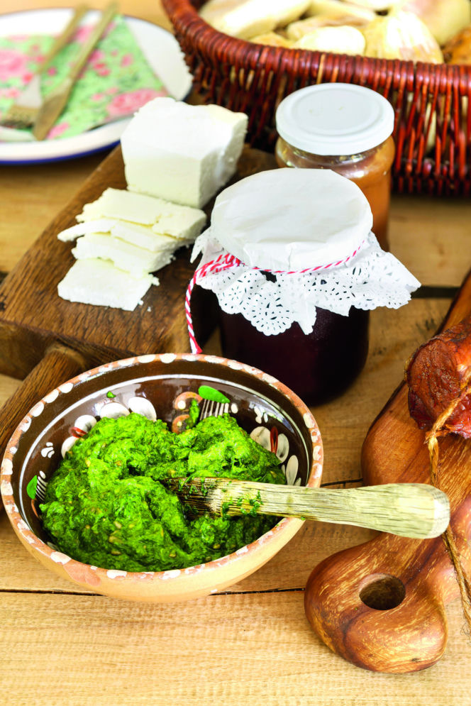 Wnętrze łemkowskiej chaty