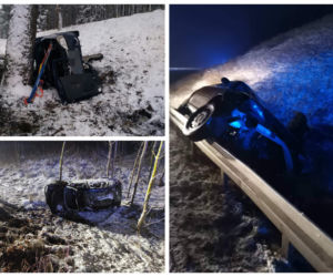 Seria wypadków na Warmii i Mazurach. Zima daje się we znaki kierowcom [ZDJĘCIA]