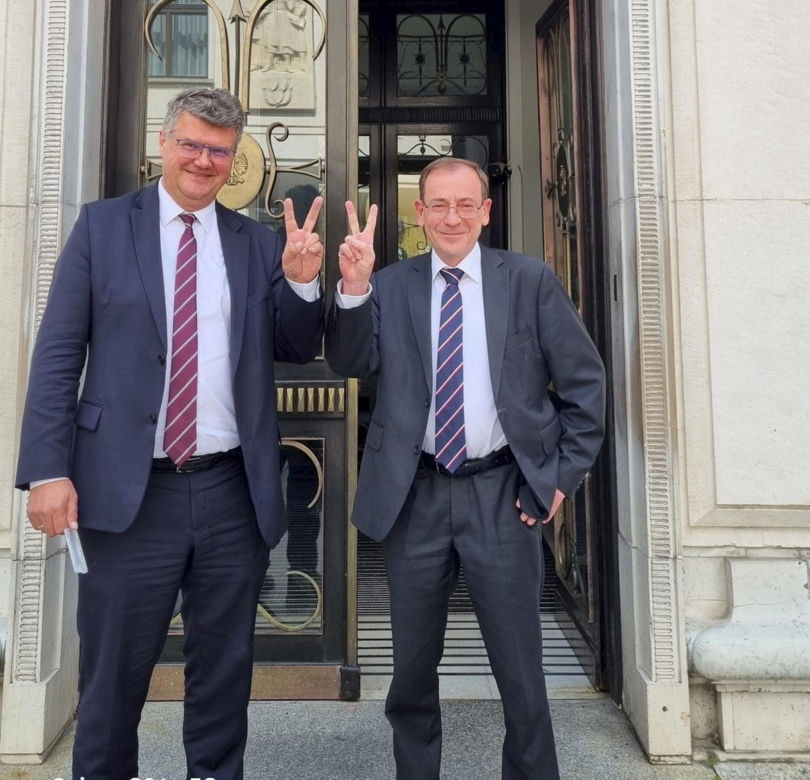 Europosłowie PiS Mariusz Kamiński i Maciej Wąsik w Strasburgu, Francja