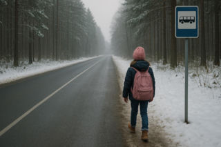 Zapłakana dziewczynka szła wzdłuż szosy. Reakcja policjanta chwyta za serce!