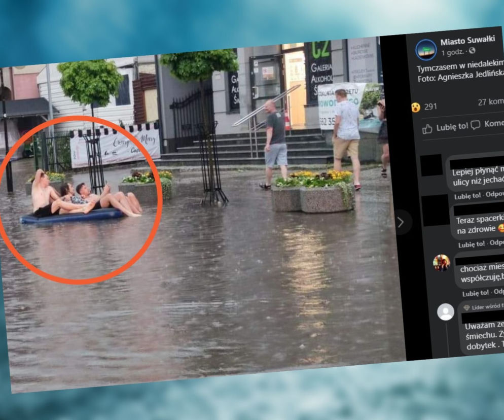 Augustów zalany! Ludzie pływali po ulicach [ZDJĘCIA]