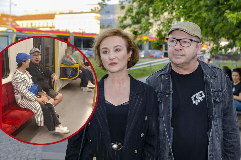 Gabriela Muskala Zbigniew Zamachowski jadą metrem