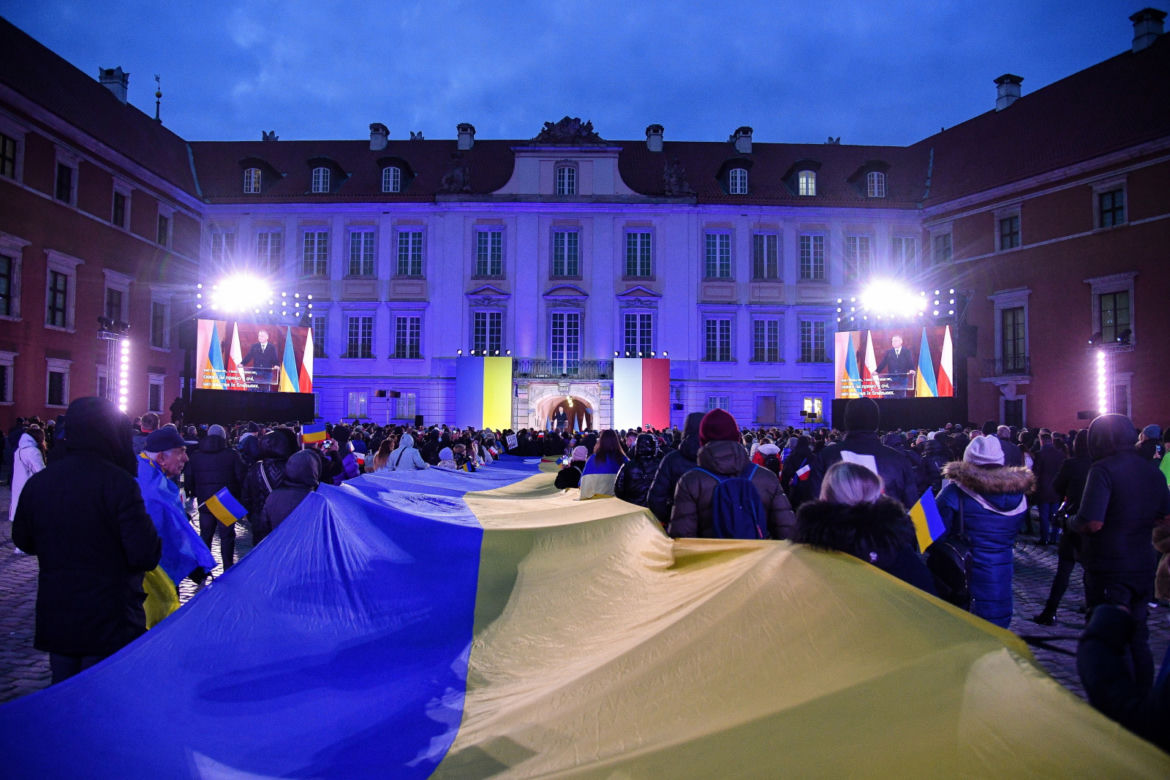Wystąpienie Wołodymyra Zełenskiego na Zamku Królewskim w Warszawie