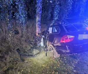 18-latek w BMW roztrzaskał się na drzewie. Zginął na oczach dziewczyny