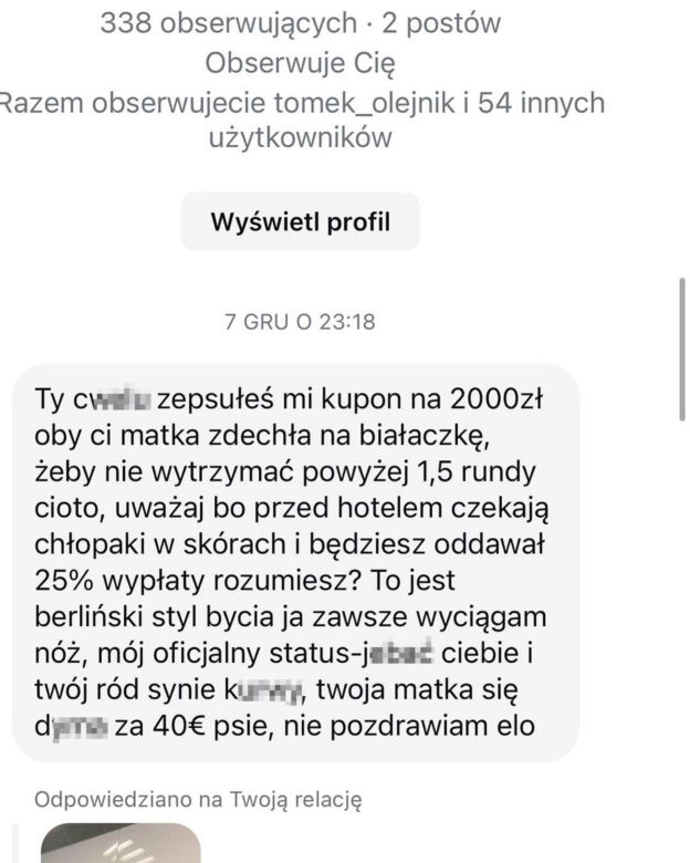 Jakub Rzeźniczak zgłosił hejtera na policję. Opublikował wiadomości z groźbami