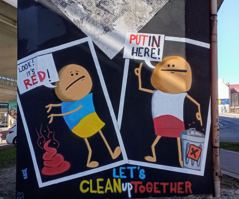 Polak i Ukrainiec wspólnie sprzątają świat. Nowy antywojenny mural w Szczecinie