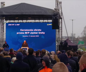 Chrzest promu Jantar Unity