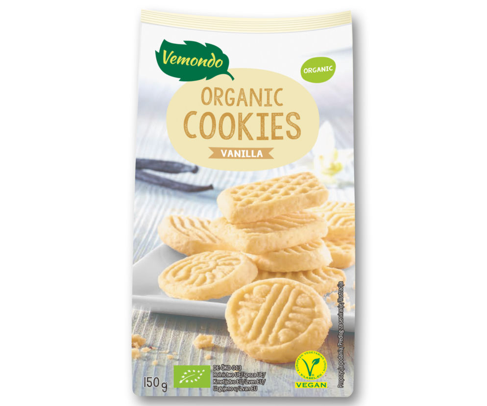 Ciastka wegańskie, Vemondo (5,99 zł/ 150 g/ 1 opak.)