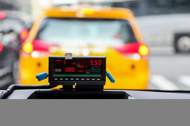 taksówka, licznik, yellow cab