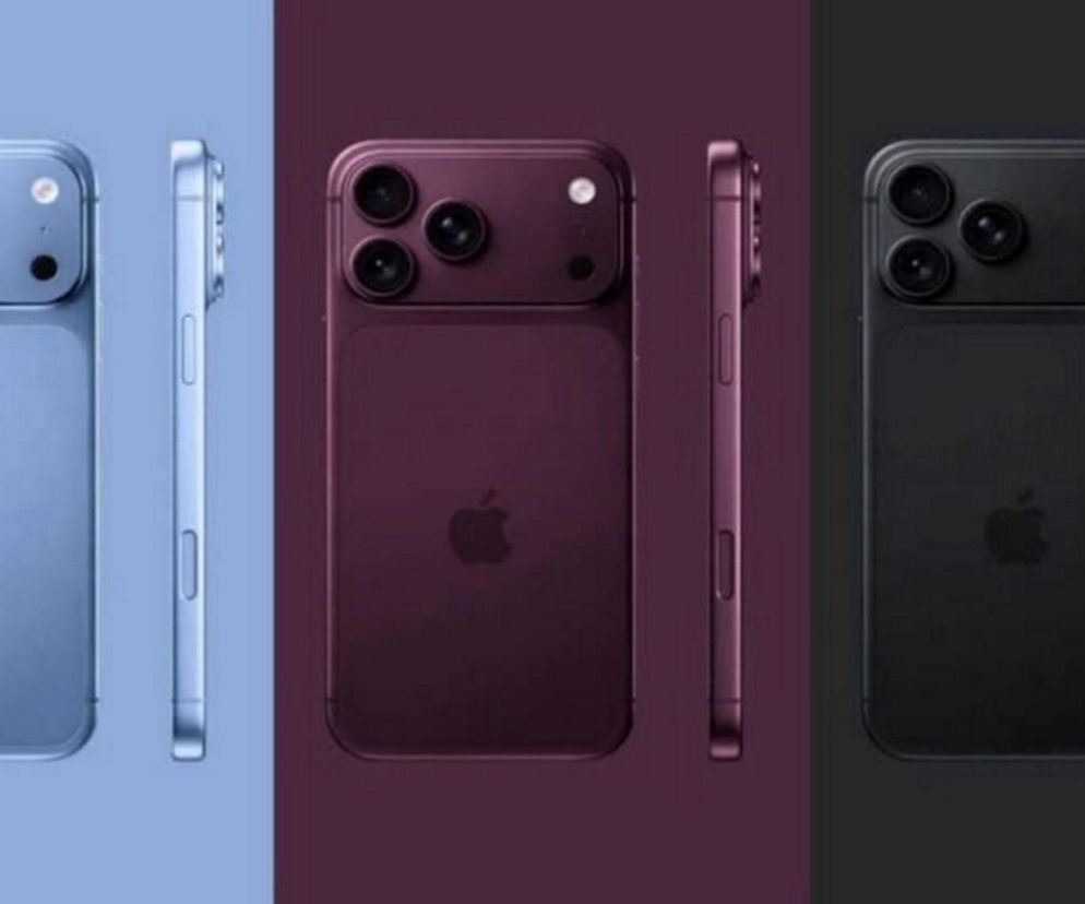 Trzy smartfony iPhone w kolorach: błękitnym, bordowym i czarnym. O nowych barwach Apple przeczytasz na SE Superbiz.