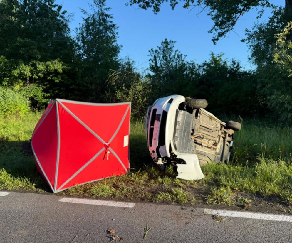 Auto uderzyło w dzika i dachowało. Nie żyje 54‑letni mężczyzna