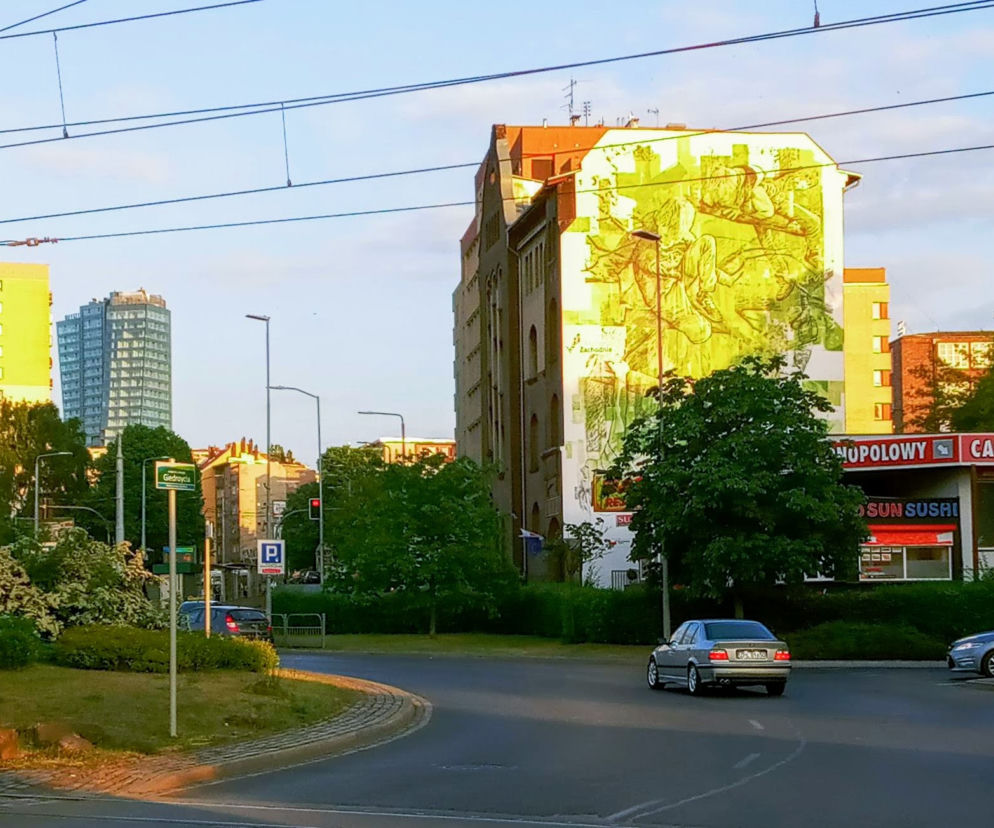 Ekologiczny mural przy Rondzie Giedroycia w Szczecinie