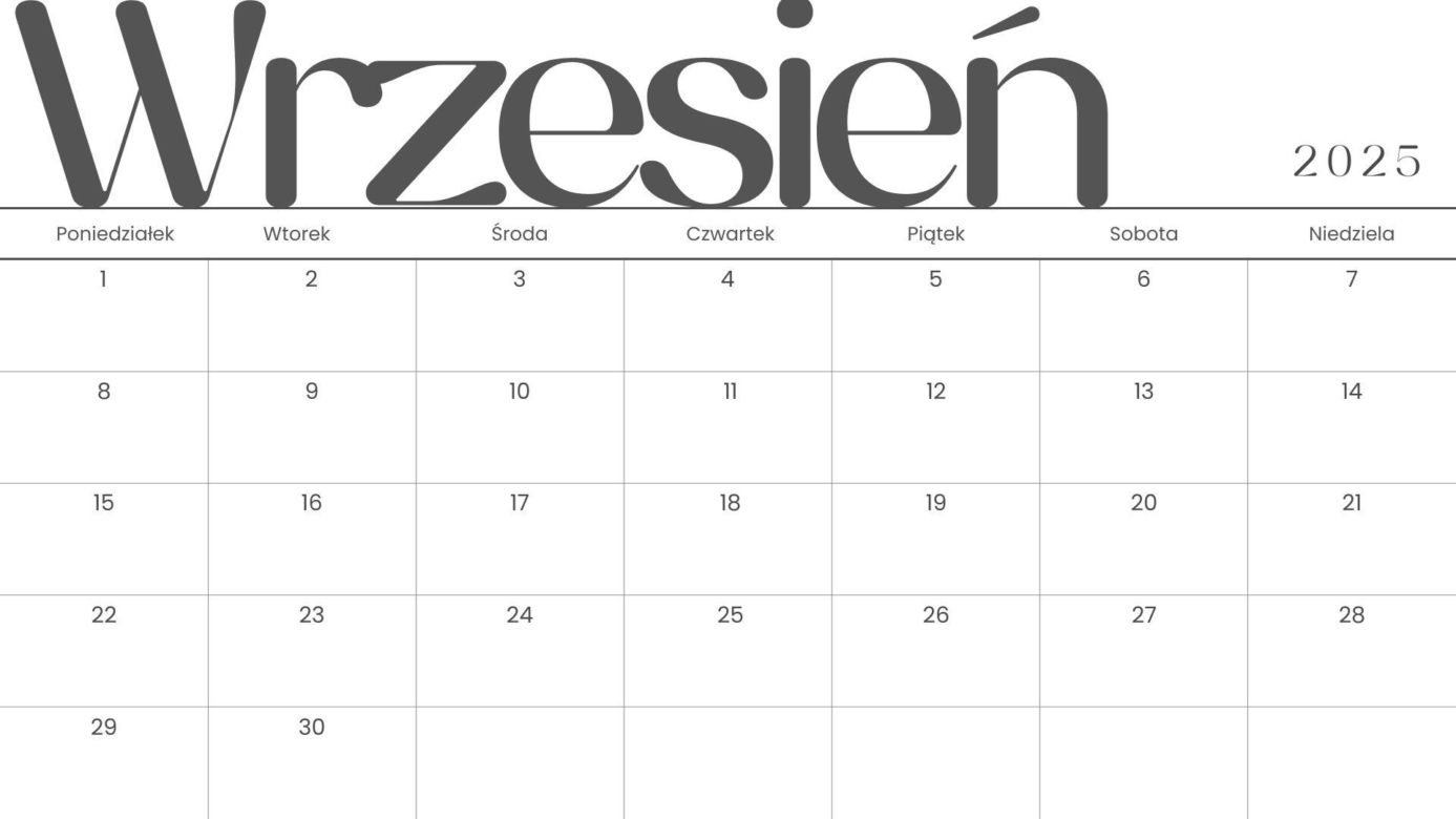 Dni wolne we wrześniu 2025