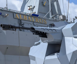 ORP Albatros z docelowym uzbrojeniem. OSU‑35K na pokładzie niszczyciela min