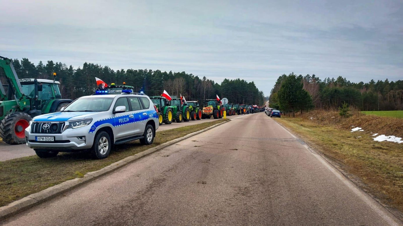 Protest rolników w woj. podlaskim (9.02.2024)