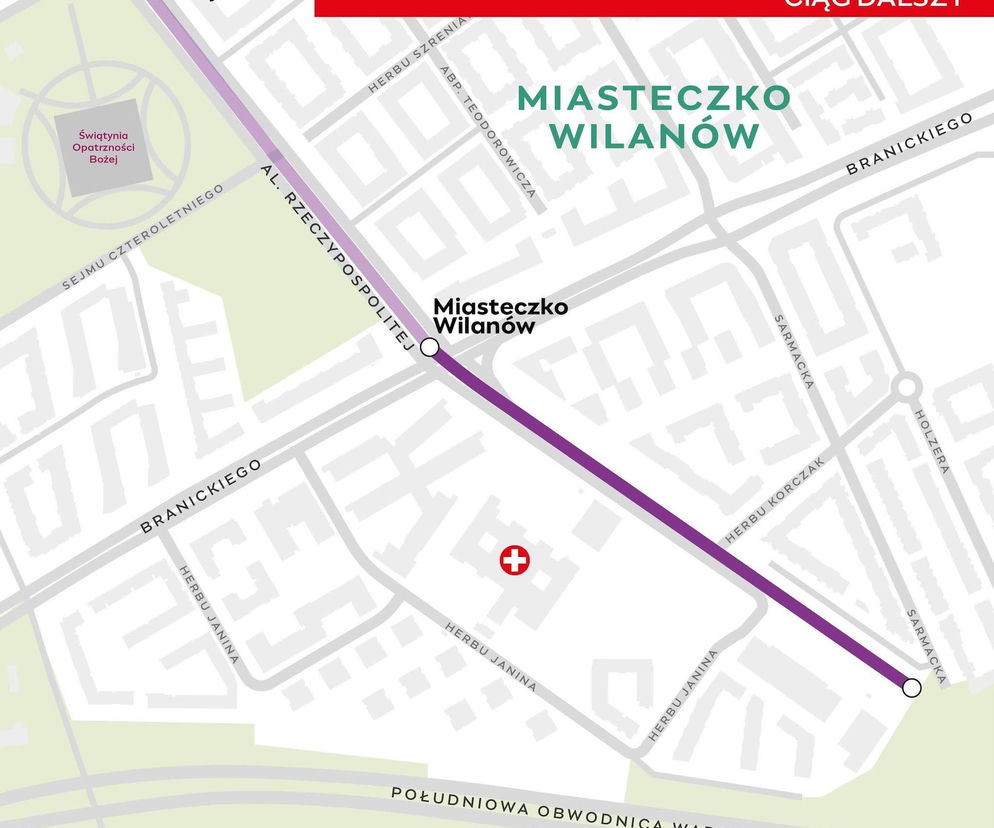 Tramwaj do Wilanowa pojedzie dalej