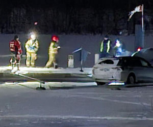 Wjechał na zamarzniętą Iławę