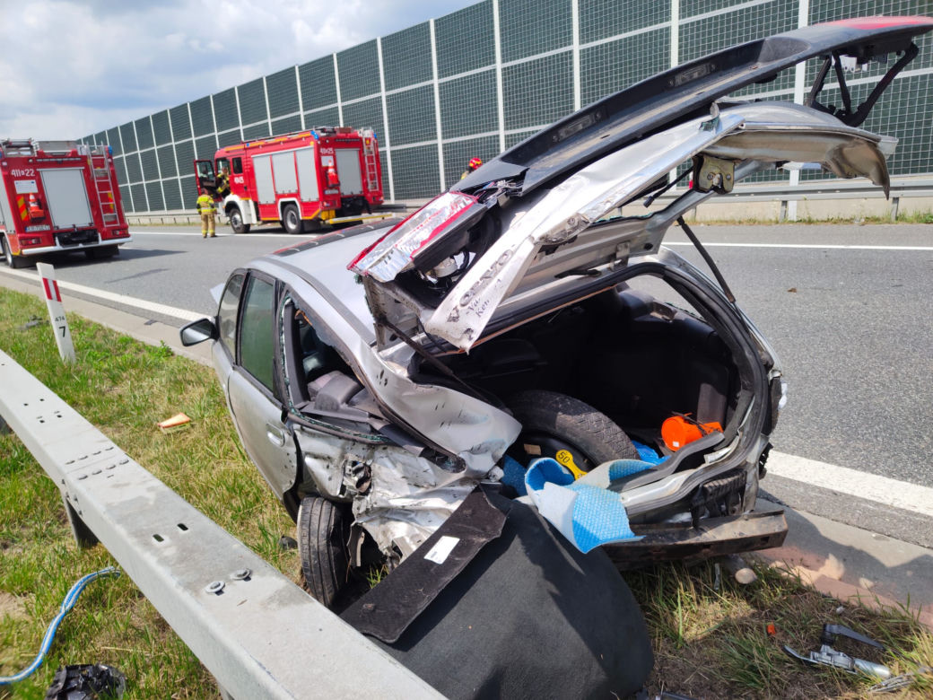 Wypadek na A4 koło Brzeska