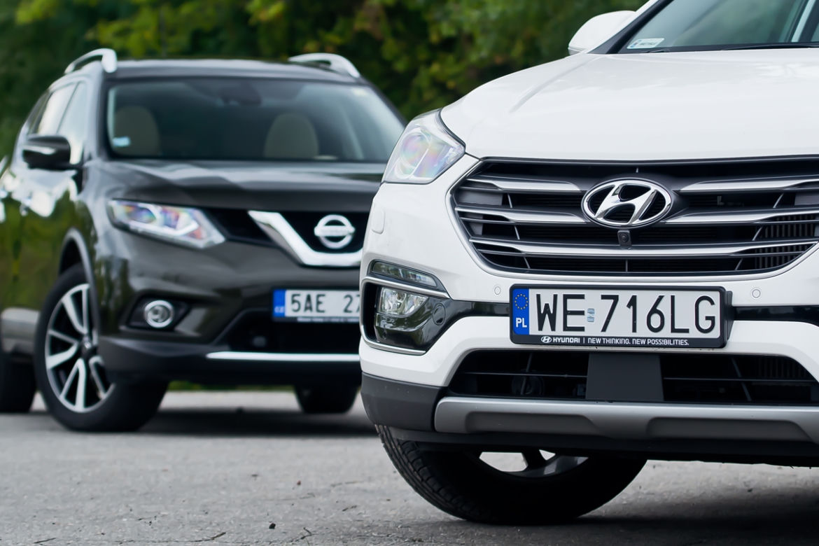 Nissan X-Trail 1.6 dCi AWD Tekna vs. Hyundai Santa Fe 2.2 CRDi AWD Platinum