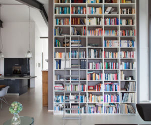 Drabina w domowej biblioteczce