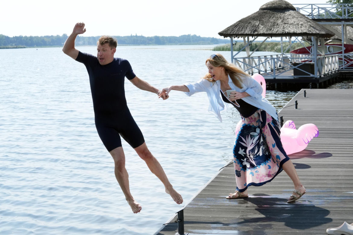 Barwy szczęścia, odcinek 3120: Łukasz (Michał Rolnicki), Agnieszka (Katarzyna Tlałka)