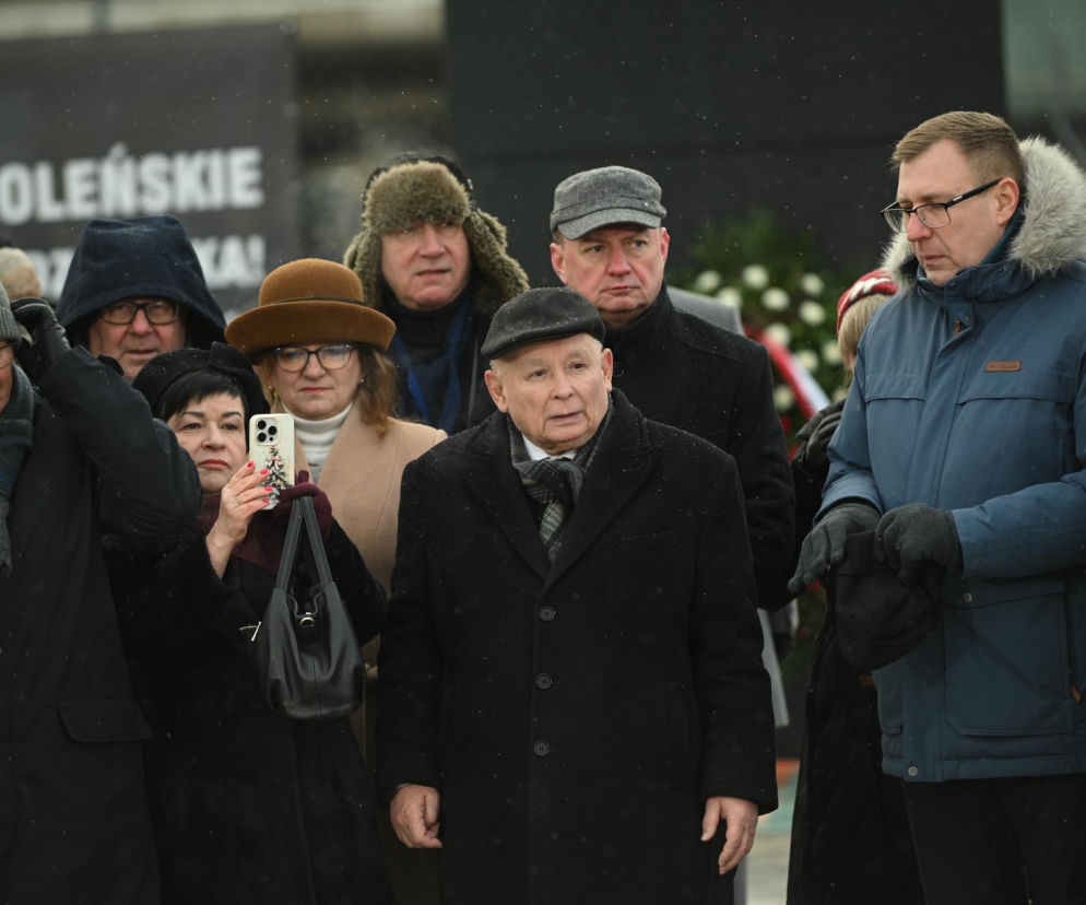 Jarosław Kaczyński na obchodach miesięcznicy smoleńskiej