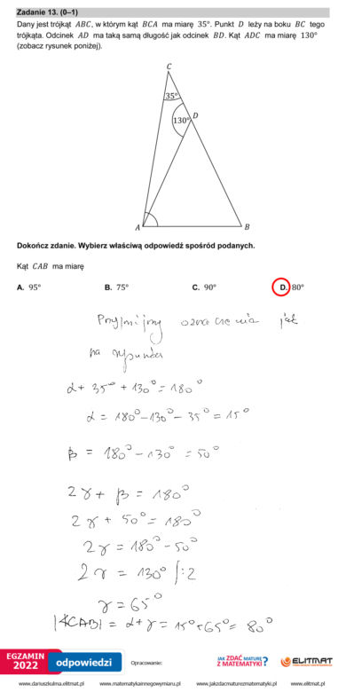 Egzamin ósmoklasisty 2022: Matematyka. ARKUSZ CKE i ODPOWIEDZI [25.05.2022]