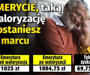 Emerycie, taką waloryzację dostaniesz w marcu