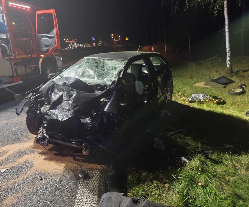 Groźny wypadek w Dąbczu. Pięć osób w szpitalach po zderzeniu hondy i skody
