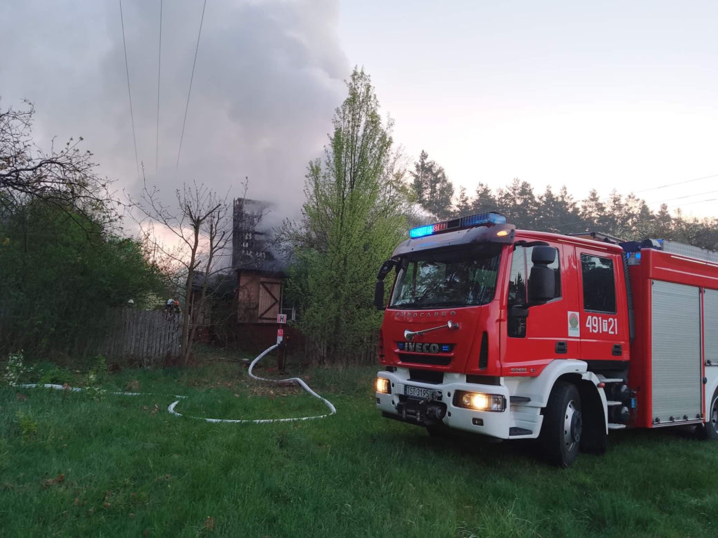 Znowu pożar w Lipiu. Nad ranem spłonął drewniany budynek