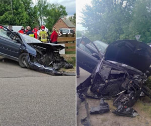Makabra pod Makowem Mazowieckim! Pijany kierowca zmasakrował citroena [ZDJĘCIA].