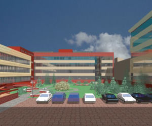Projektowane budynki Centrum Informatyczno-Ekonometryczne Wydziału Ekonomiczno-Socjologicznego
