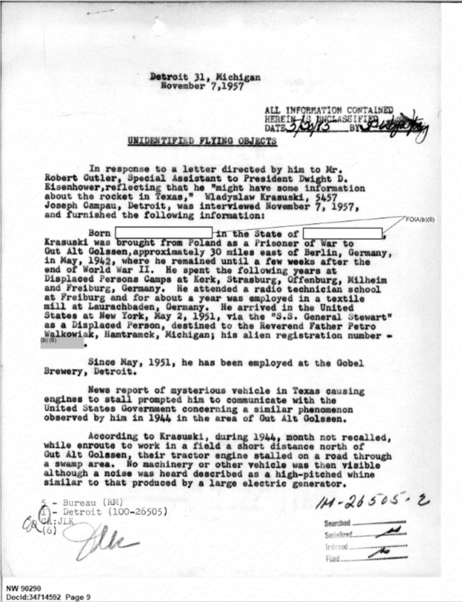 Polak w aktach o UFO