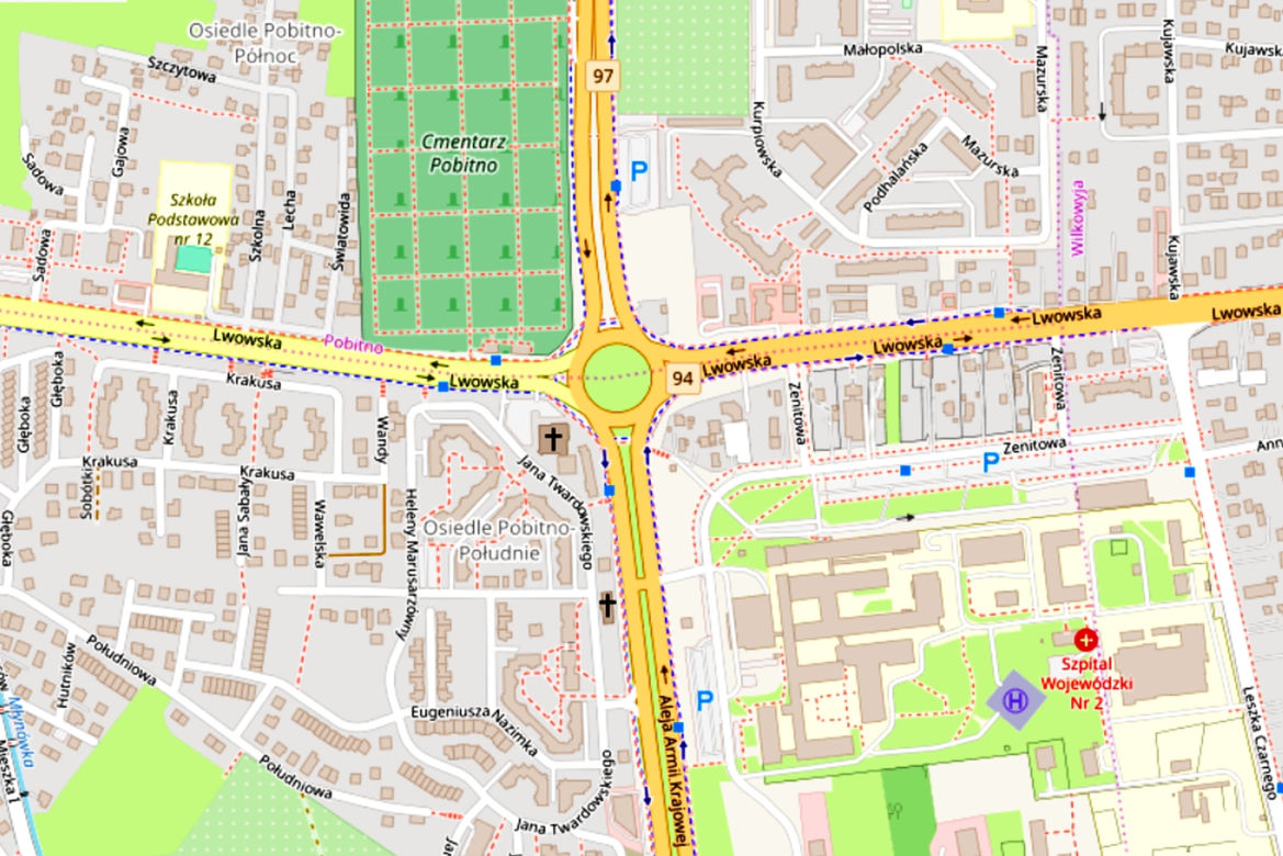 Mapa okolic Ronda Pobitno