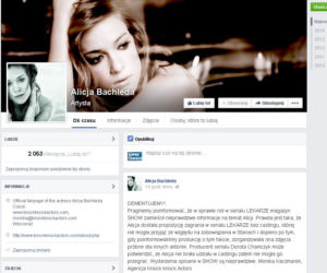 Alicja Bachleda-Curuś - wpis na Facebooku o serialu Lekarze