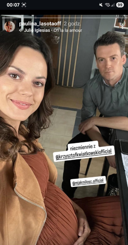 M jak miłość nowy sezon. Kasia (Paulina Lasota), Jakub Karski (Krzysztof Kwiatkowski) na planie