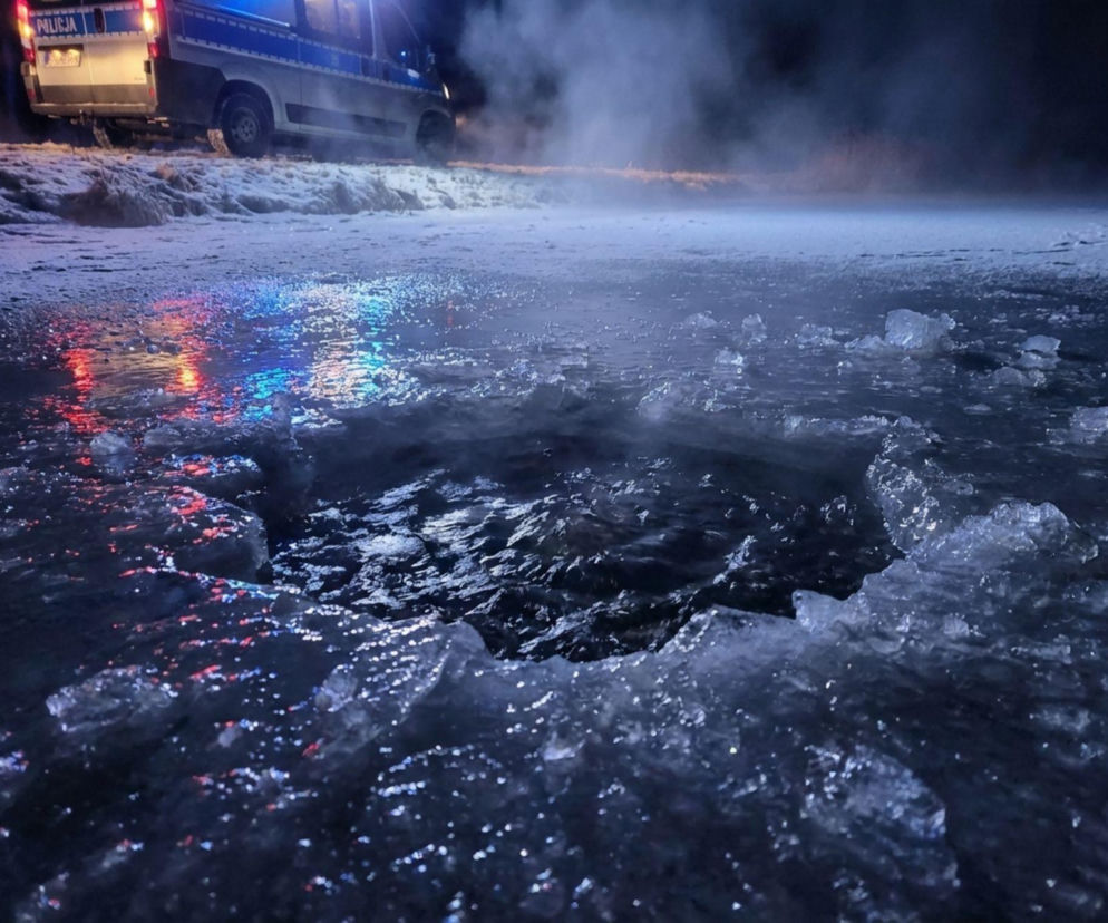 Policyjny pościg w Zakanale. Lód załamał się pod pijanym kierowcą