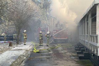Pożar domków letniskowych w Pogorzelicy