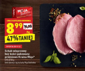 schab wieprzowy bez kości 8,99 zł/kg