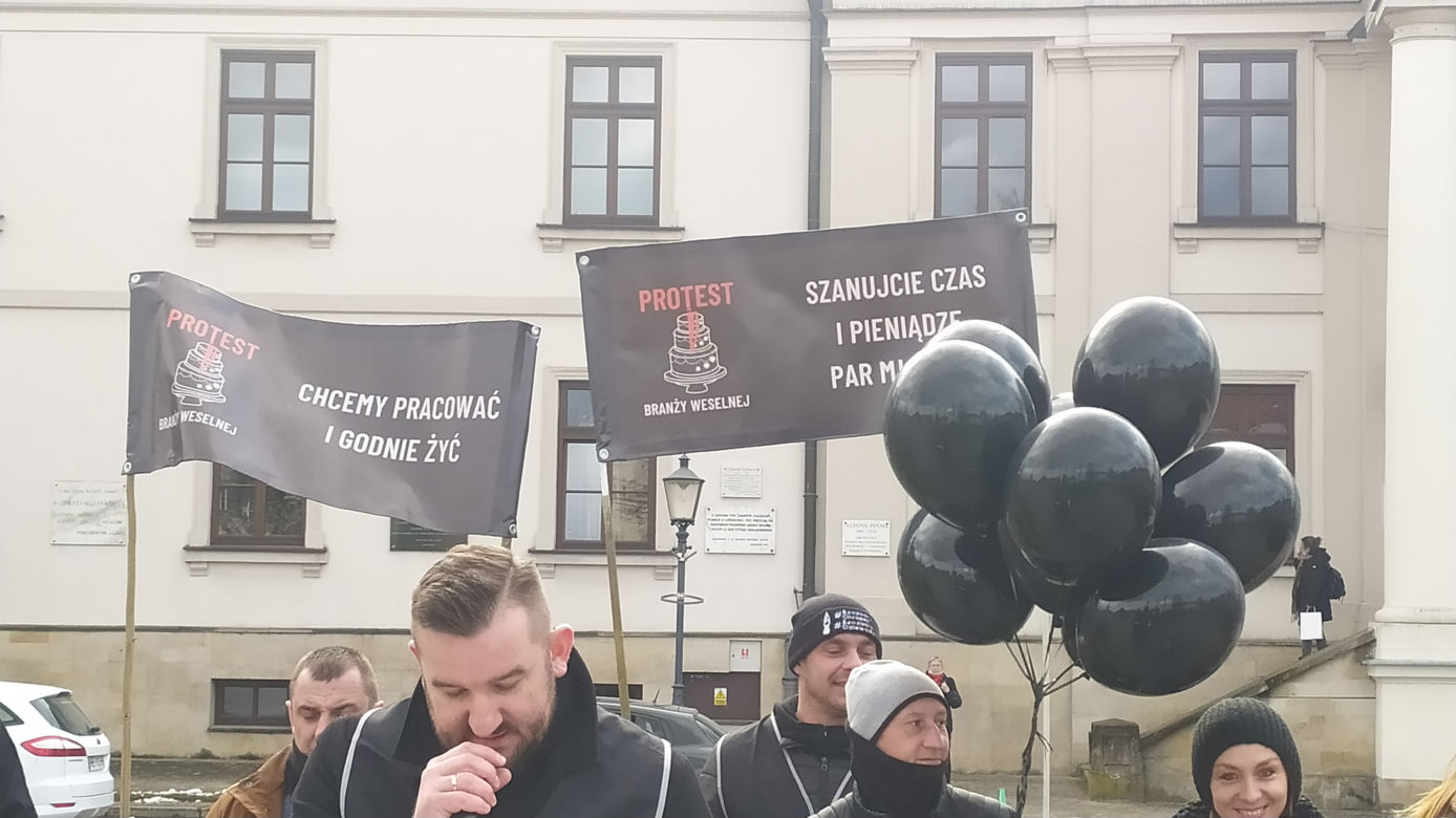 Protest branży weselnej w Radomiu